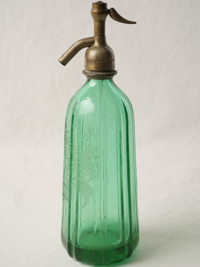 Fluted design Bohemian glass siphon