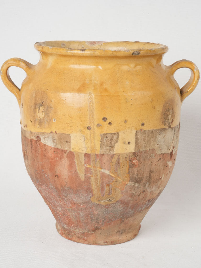 Historical ocher glaze confit pot