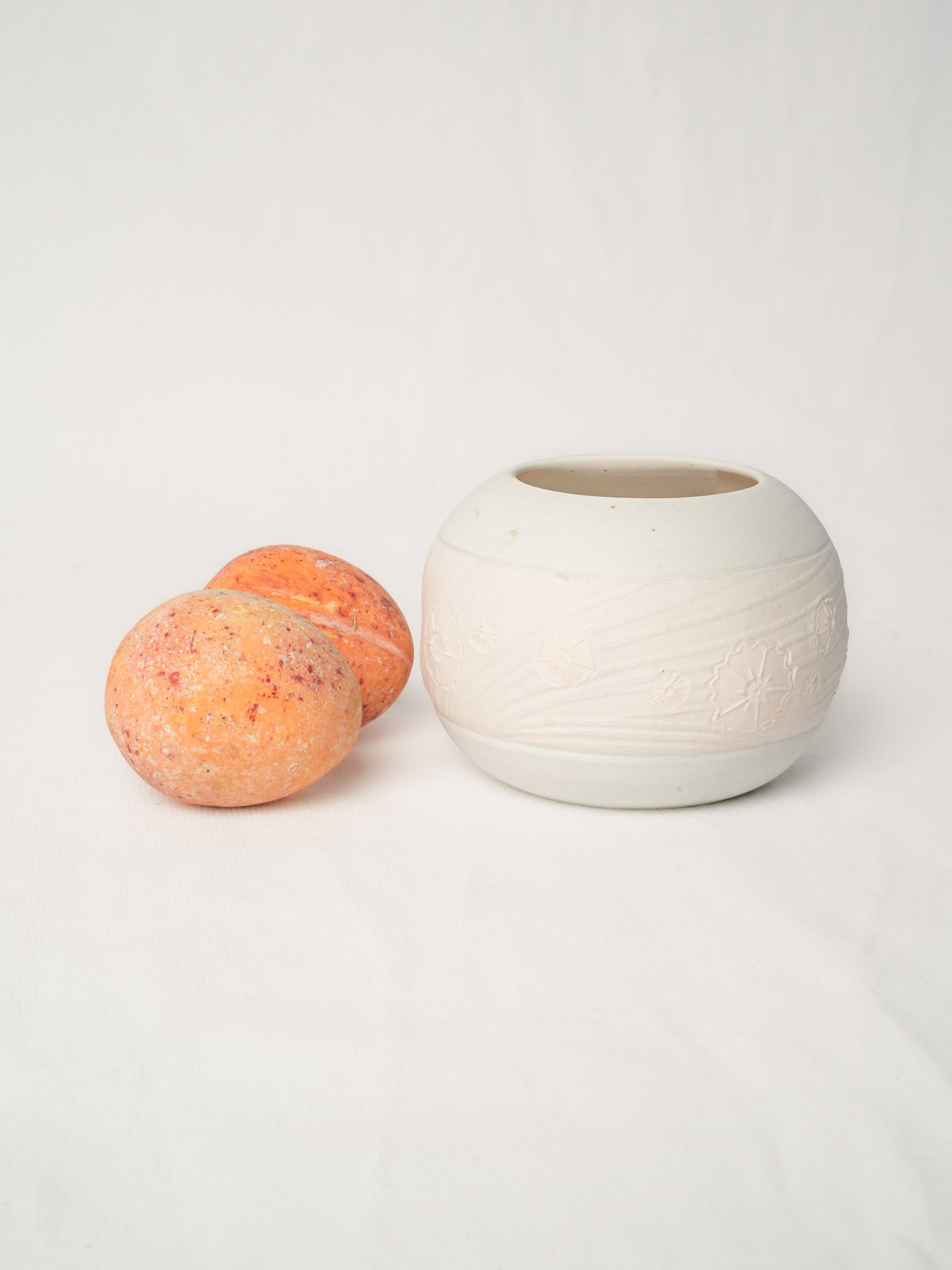 Pair of delicate porcelain candle holders by Atelier-A - 4¾"