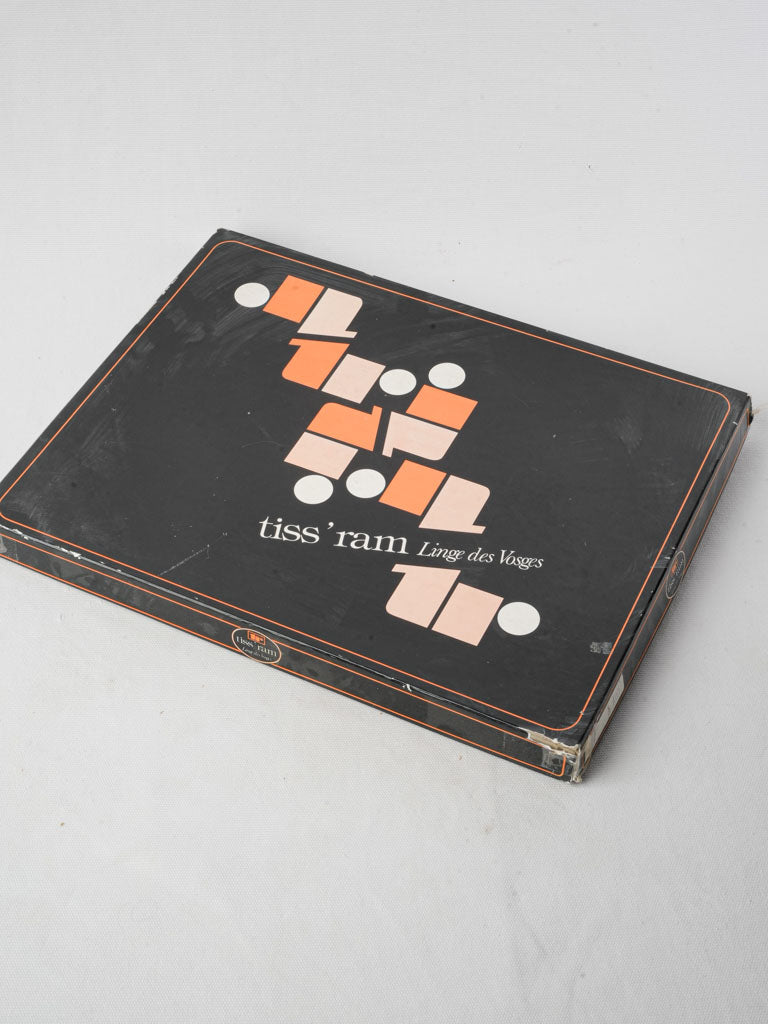 Unused Vintage French table linen set in original box 61" x 80¾"