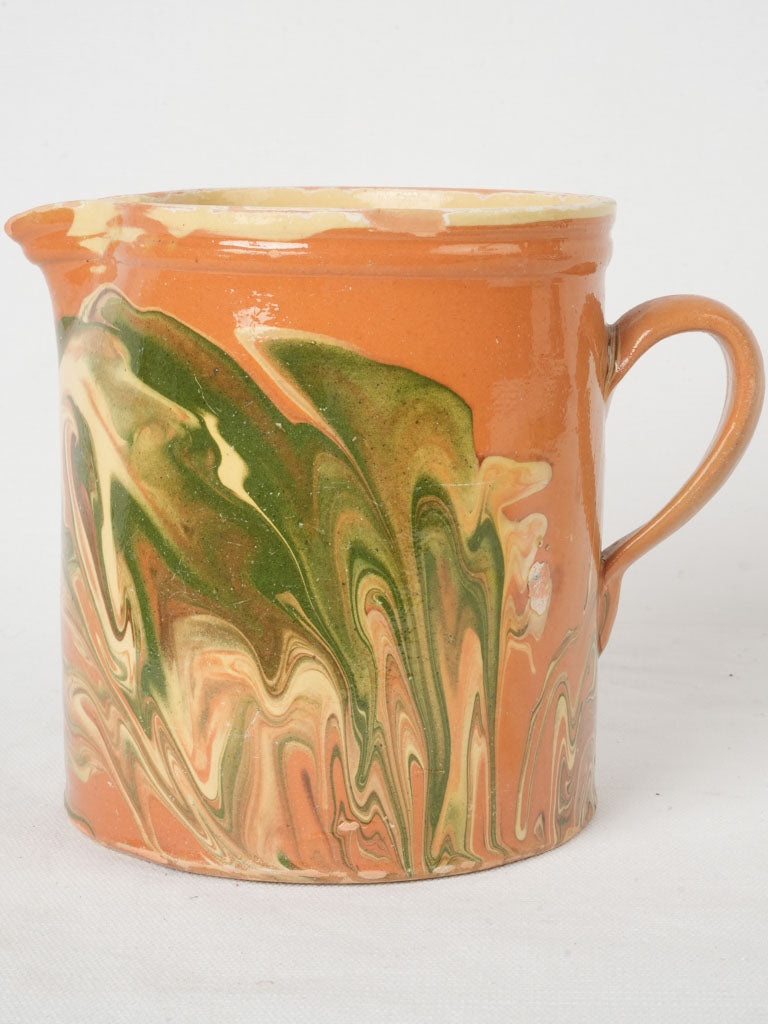 Vintage French Ocher Green Yellow Jug