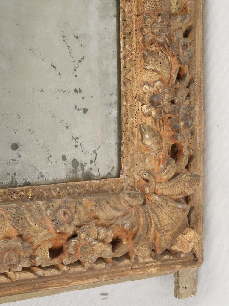 Aged mercury glass historical mirror