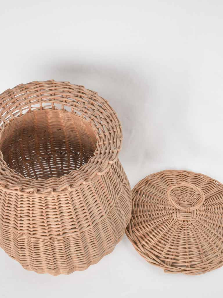 Classic beige wicker linen hamper