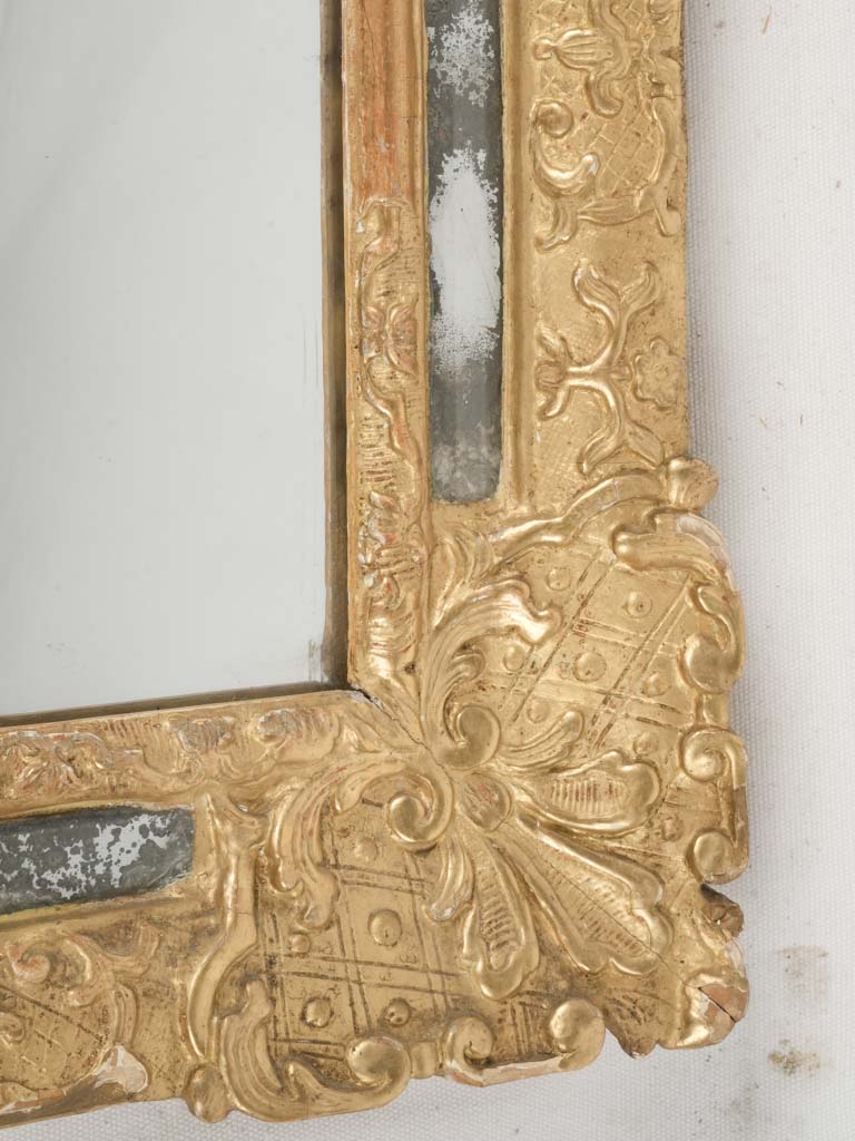 Richly Carved Mercury Glass Mirror