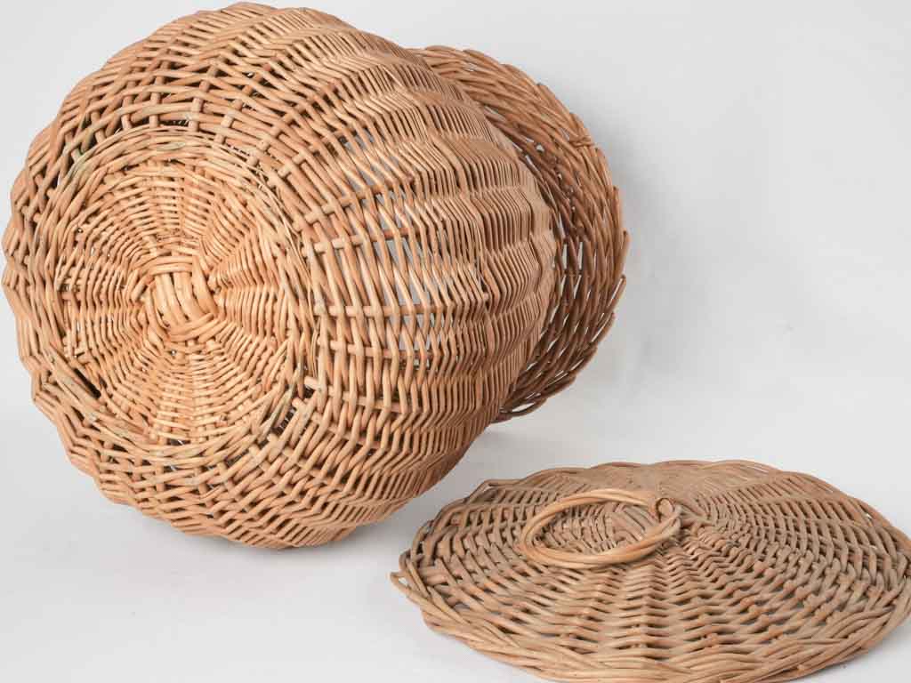 Elegant French wickerwork clothes bin