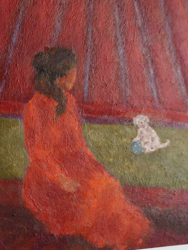 Small Contemporary Painting By Karibou - La Répétition - 17¼" x 15¾"