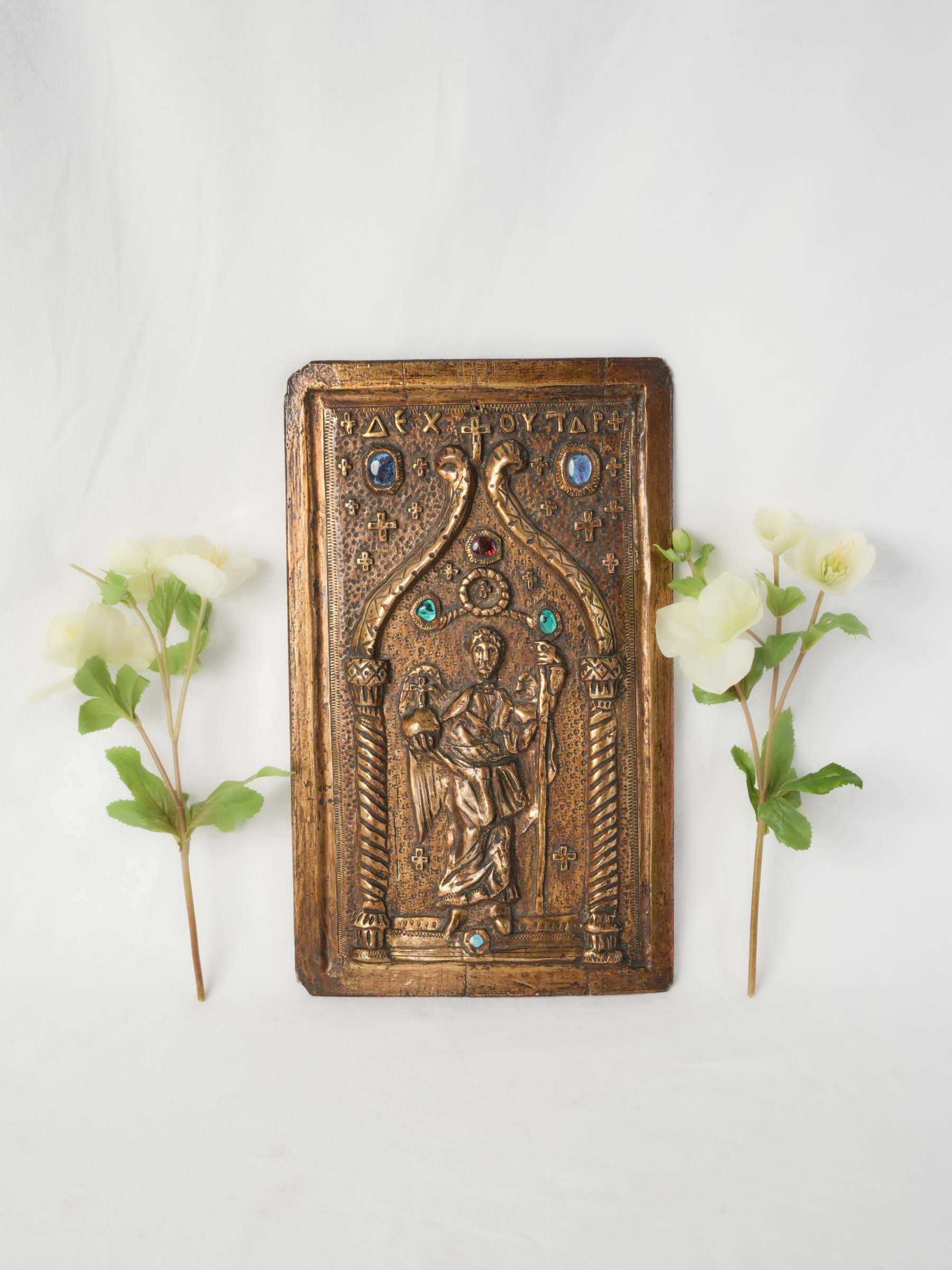 Antique, ornate wooden religious carving