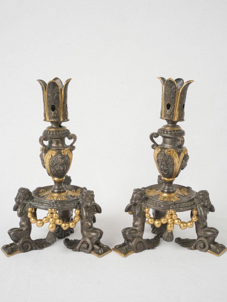 Mythological Bronze Faun Candelabra