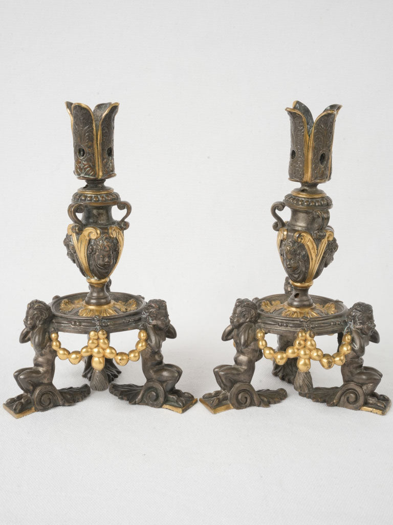 Elegant Dual-Patina French Candelabra
