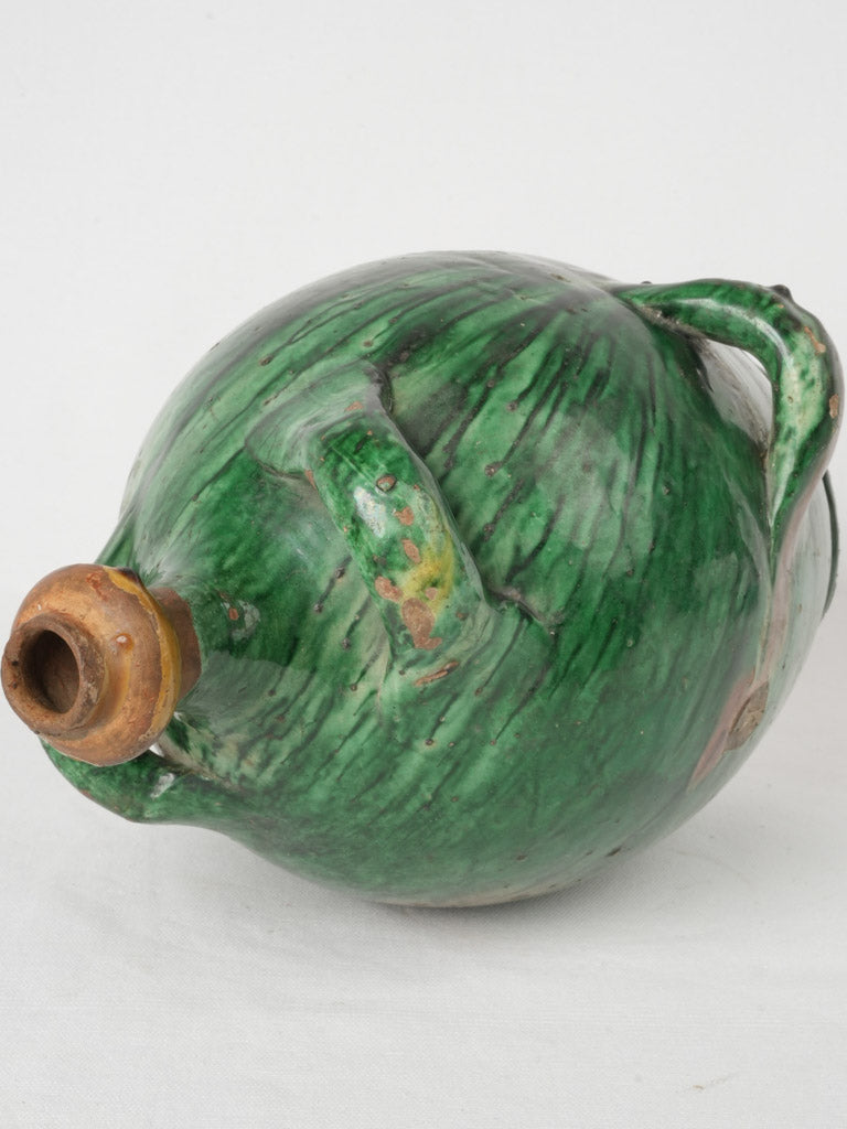 Special Antique French Terracotta Conscience Jug