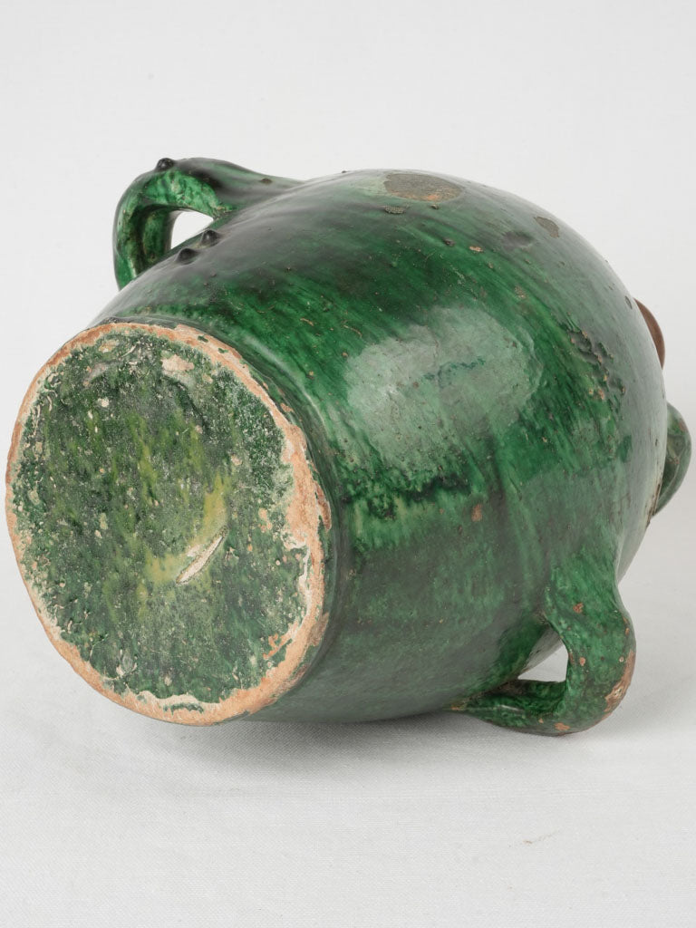 Potent 19th-Century Green French Conscience Jug