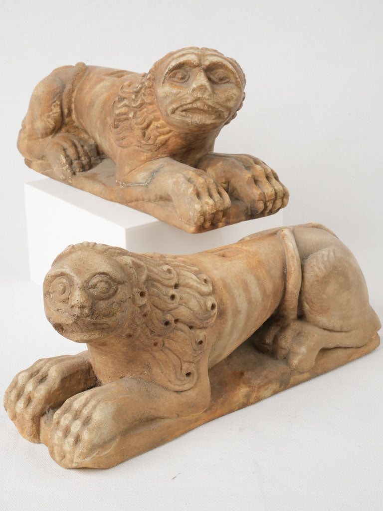 Whimsical Gothic-style lion statues
