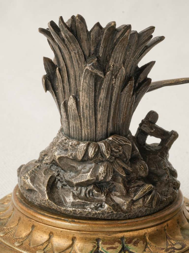 Artisanal crafted bronze candlesticks