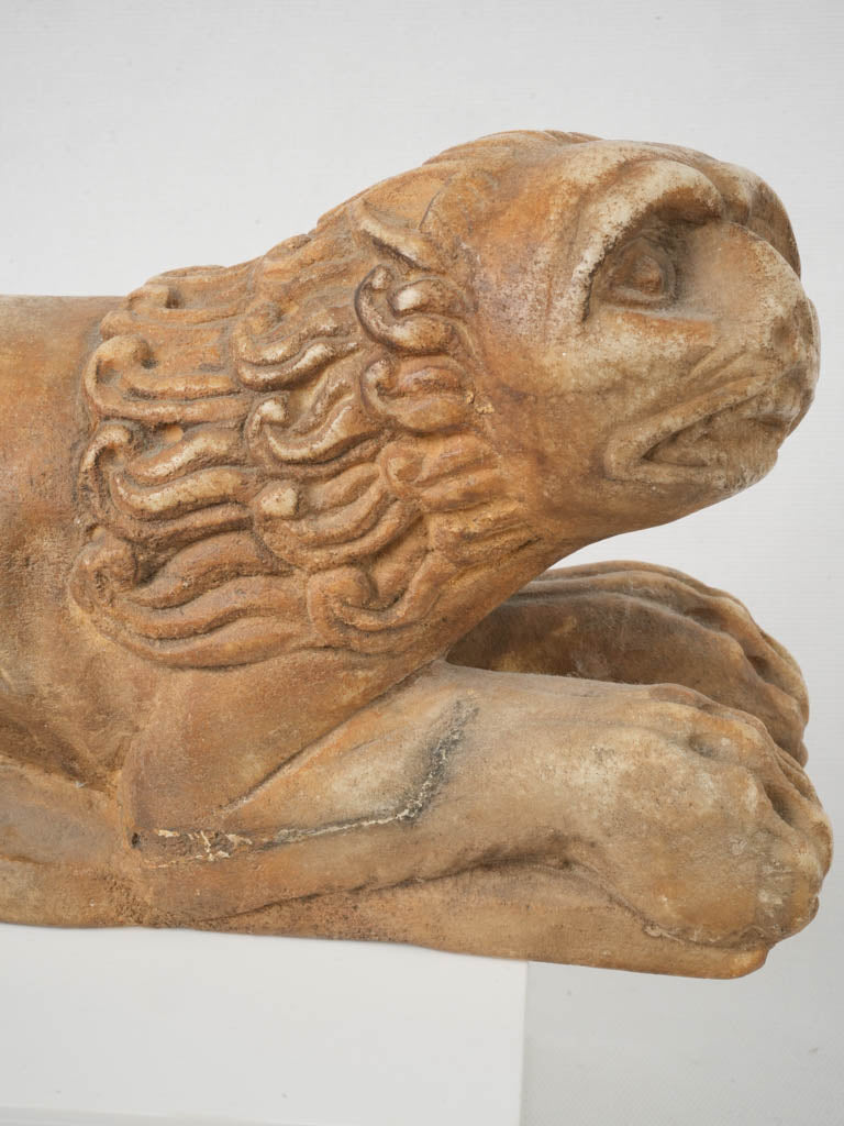 Fascinating historical marble lion pieces