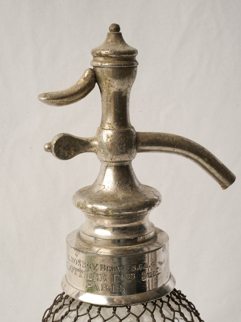 Oxidized nickel top soda siphon