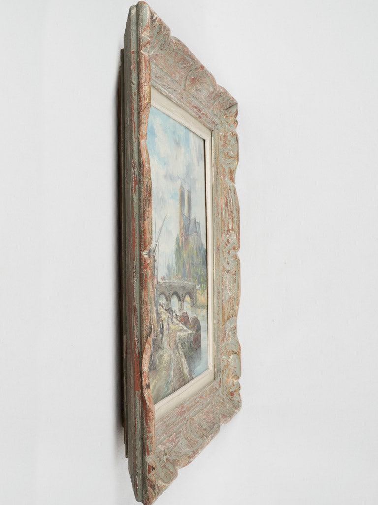 Antique French Notre Dame painting
