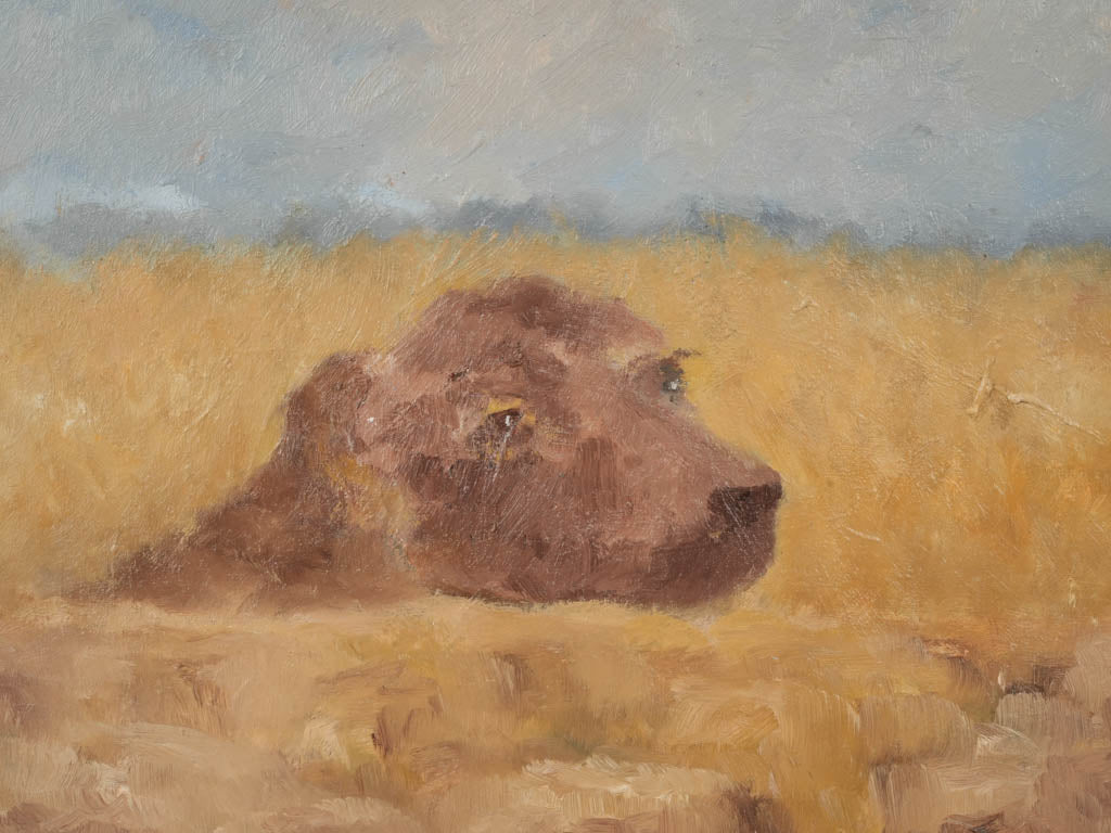 Small Contemporary Painting By Karibou - The Dog Who Would Not Hunt - 13½" x 15¾"