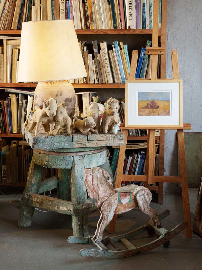 Small Contemporary Painting By Karibou - The Dog Who Would Not Hunt - 13½" x 15¾"