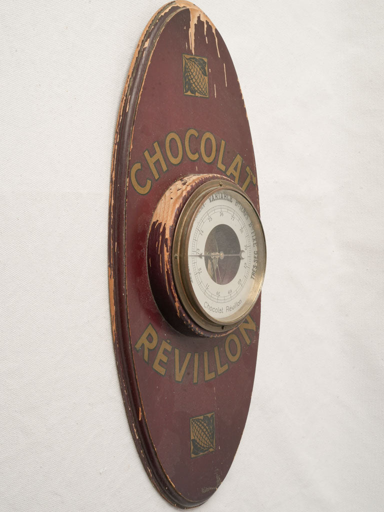 Burgundy gilt lettered barometer
