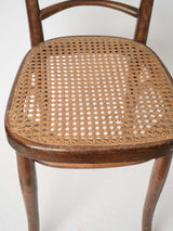 Authentic rattan-seated beech dining chairs