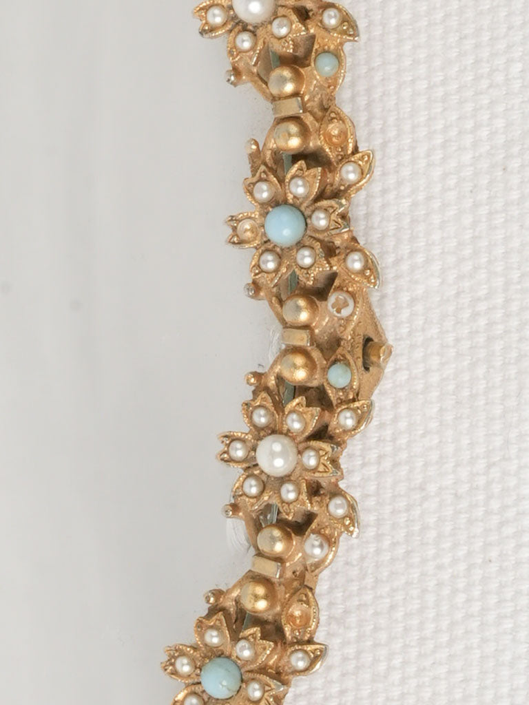 Petite brass stand dressing mirror
