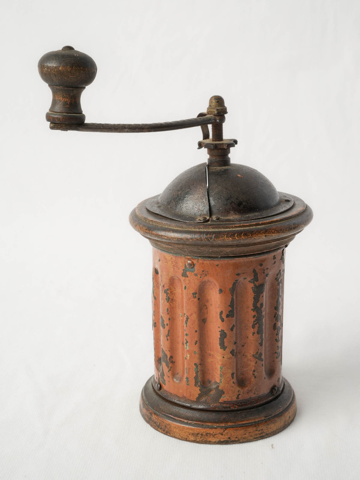 Antique Italian Hand-Crank Coffee Grinder by Tre Spade - 9"