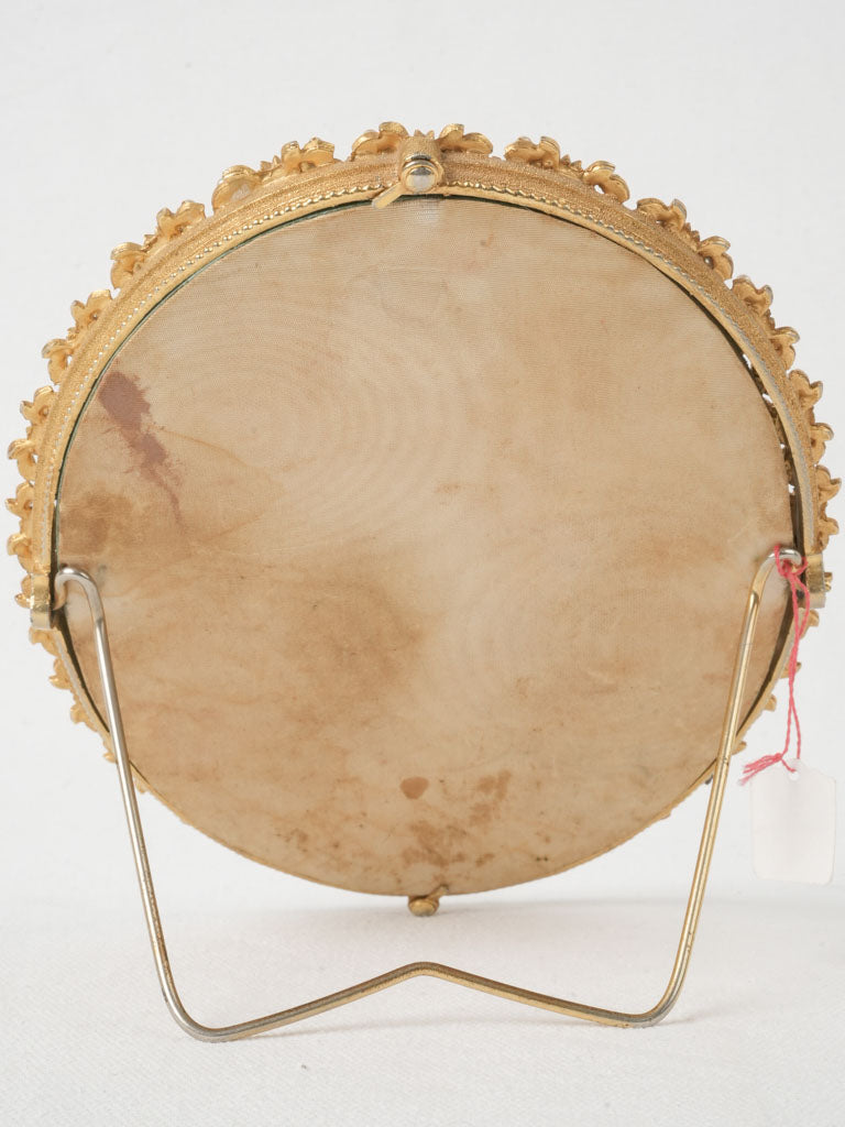 Refined metal frame small mirror