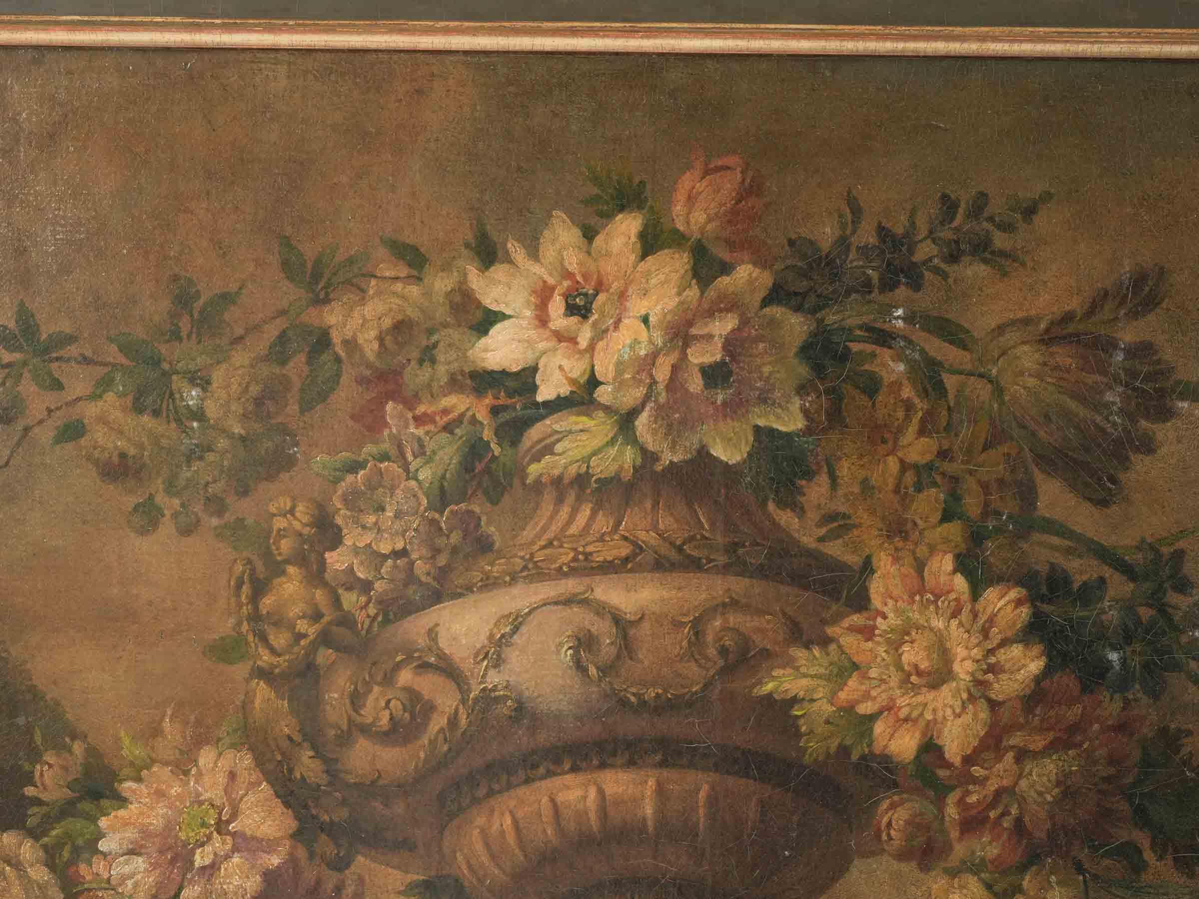 Large Horizontal Floral Painting w/ Medici Urn, Louis XVI Period - 22" x 33¾"