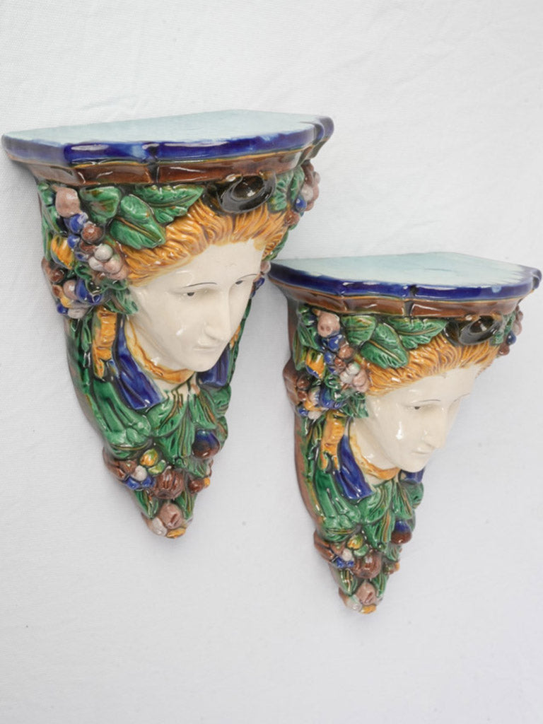 Verdant green vintage wall brackets