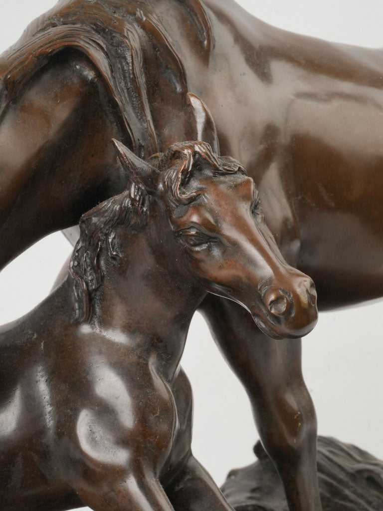 Charming rustic equestrian art sculpture