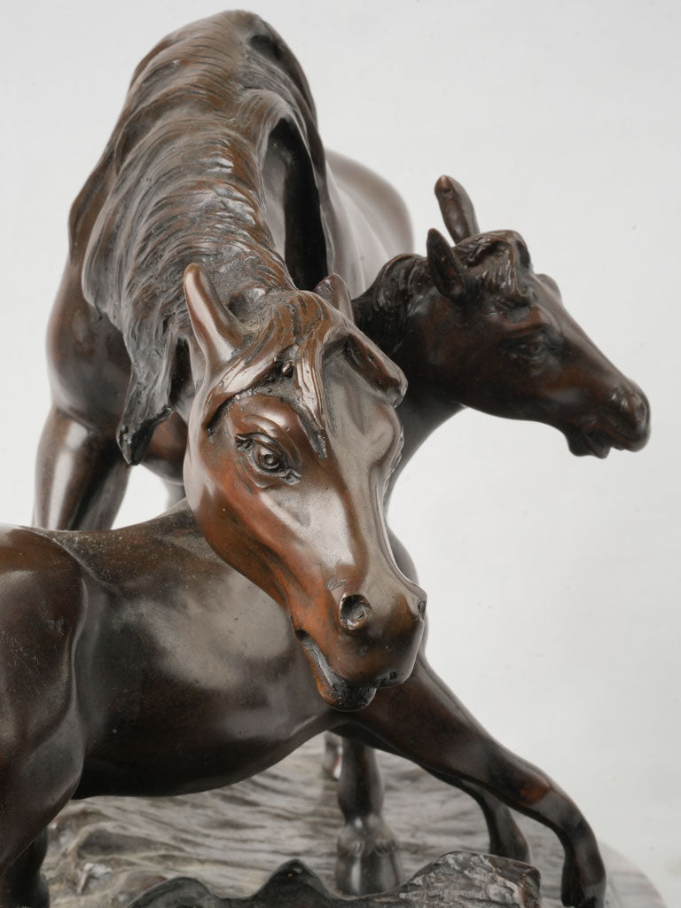 Warm patina horse and foal