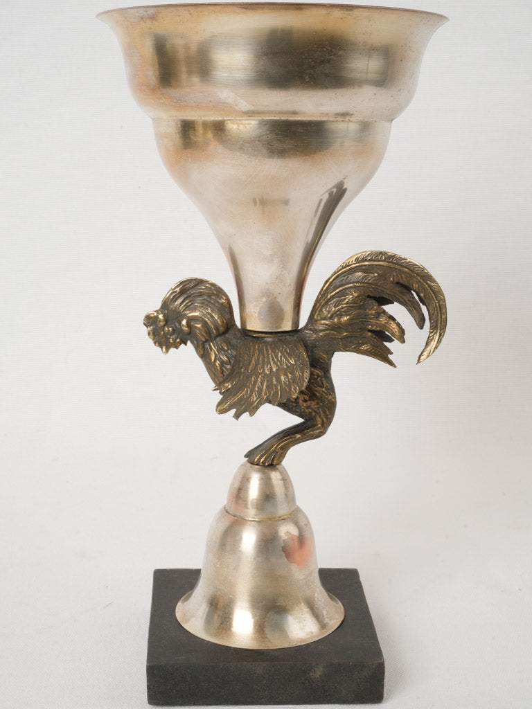 Elegant aged silver trophy accent