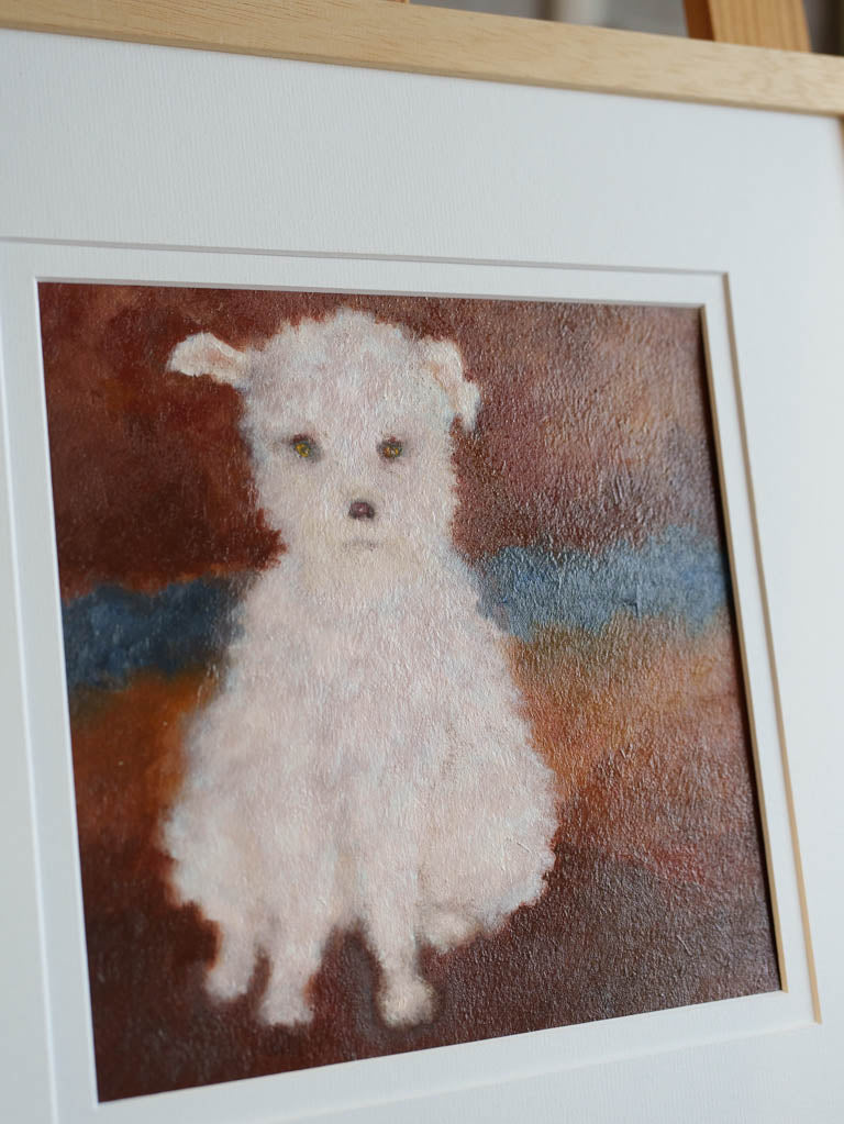 Small Contemporary Painting By Karibou - L’Attente (The Wait) - 15" x 15"