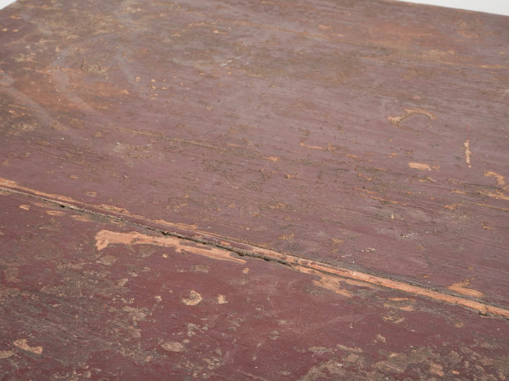 Distressed oxblood finish table