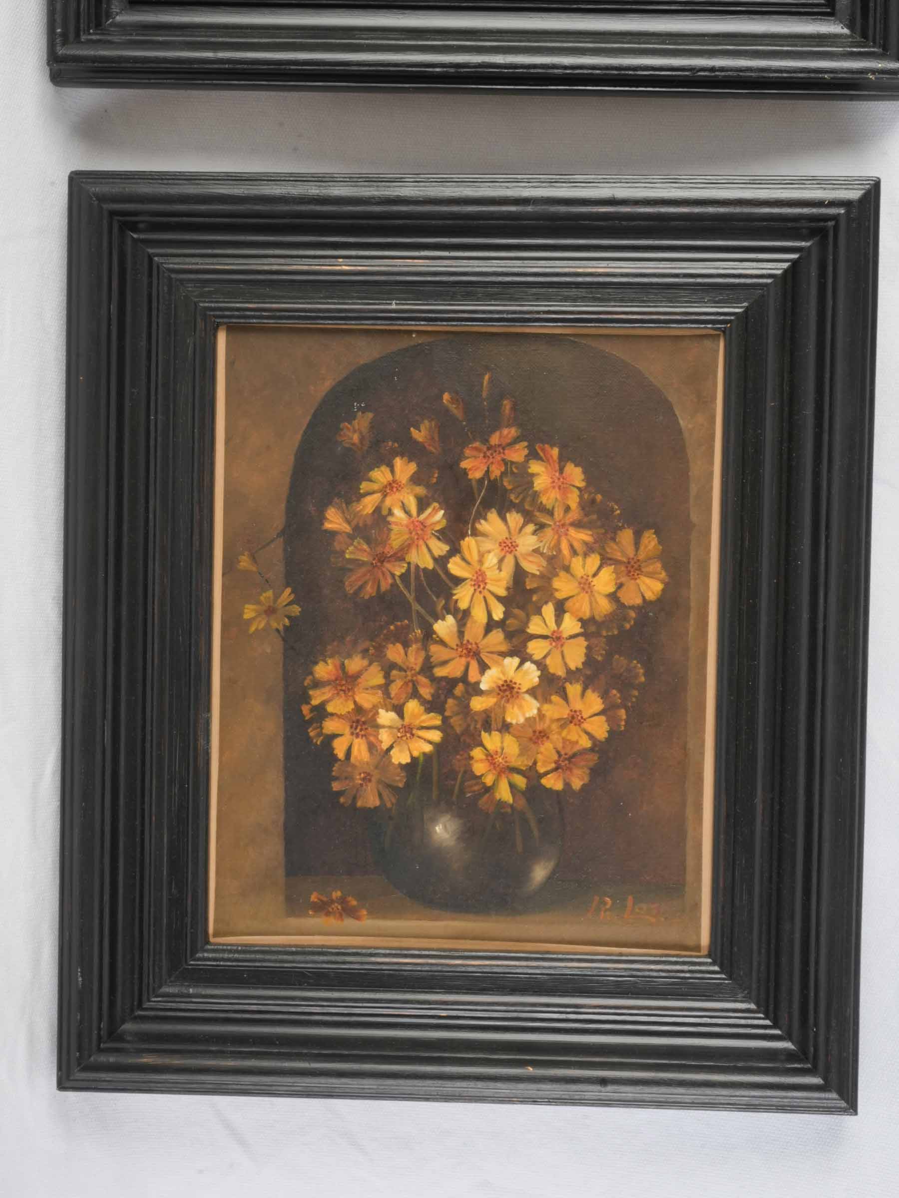Pair of Petite Contemporary Flemish-Inspired Floral Still Lifes - 16¼" x 13¾"