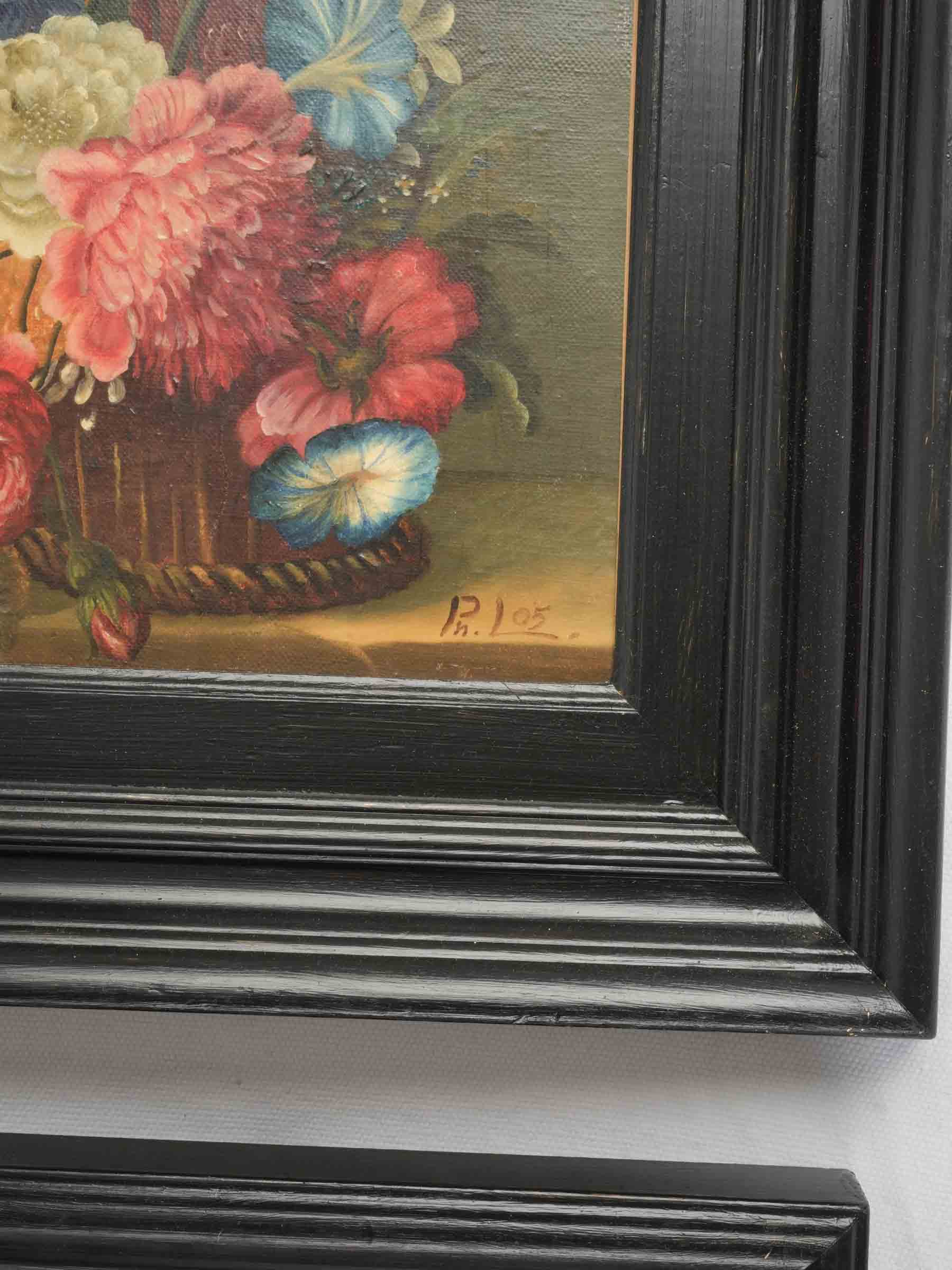 Pair of Petite Contemporary Flemish-Inspired Floral Still Lifes - 16¼" x 13¾"