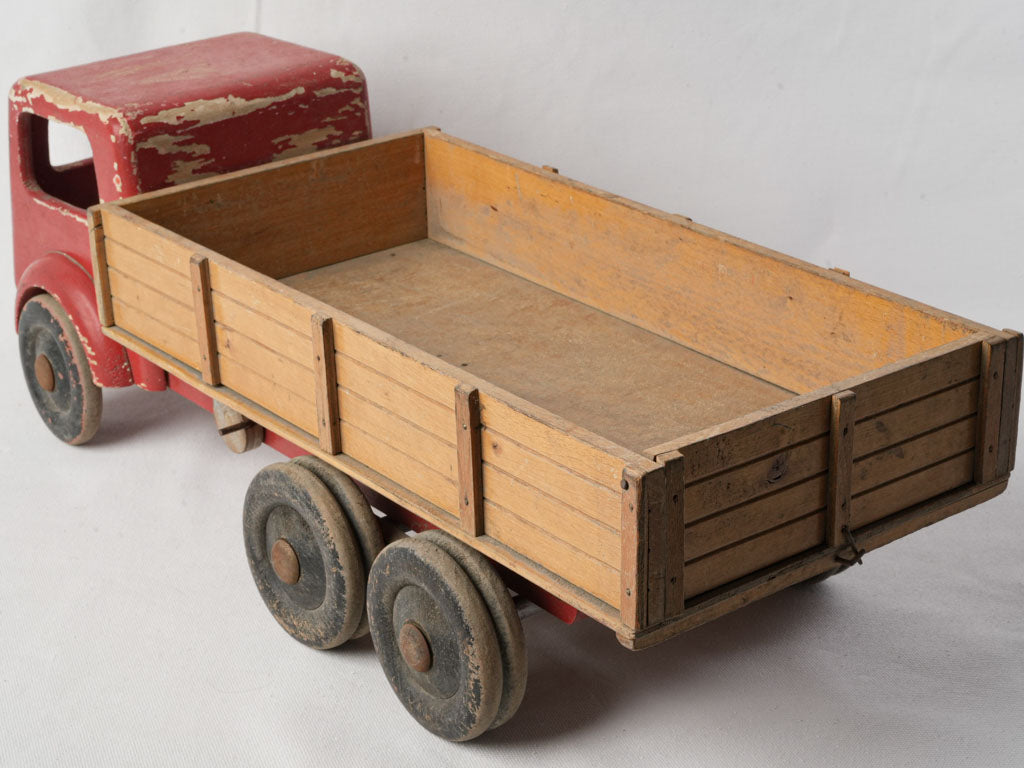 Bold red vintage truck model  