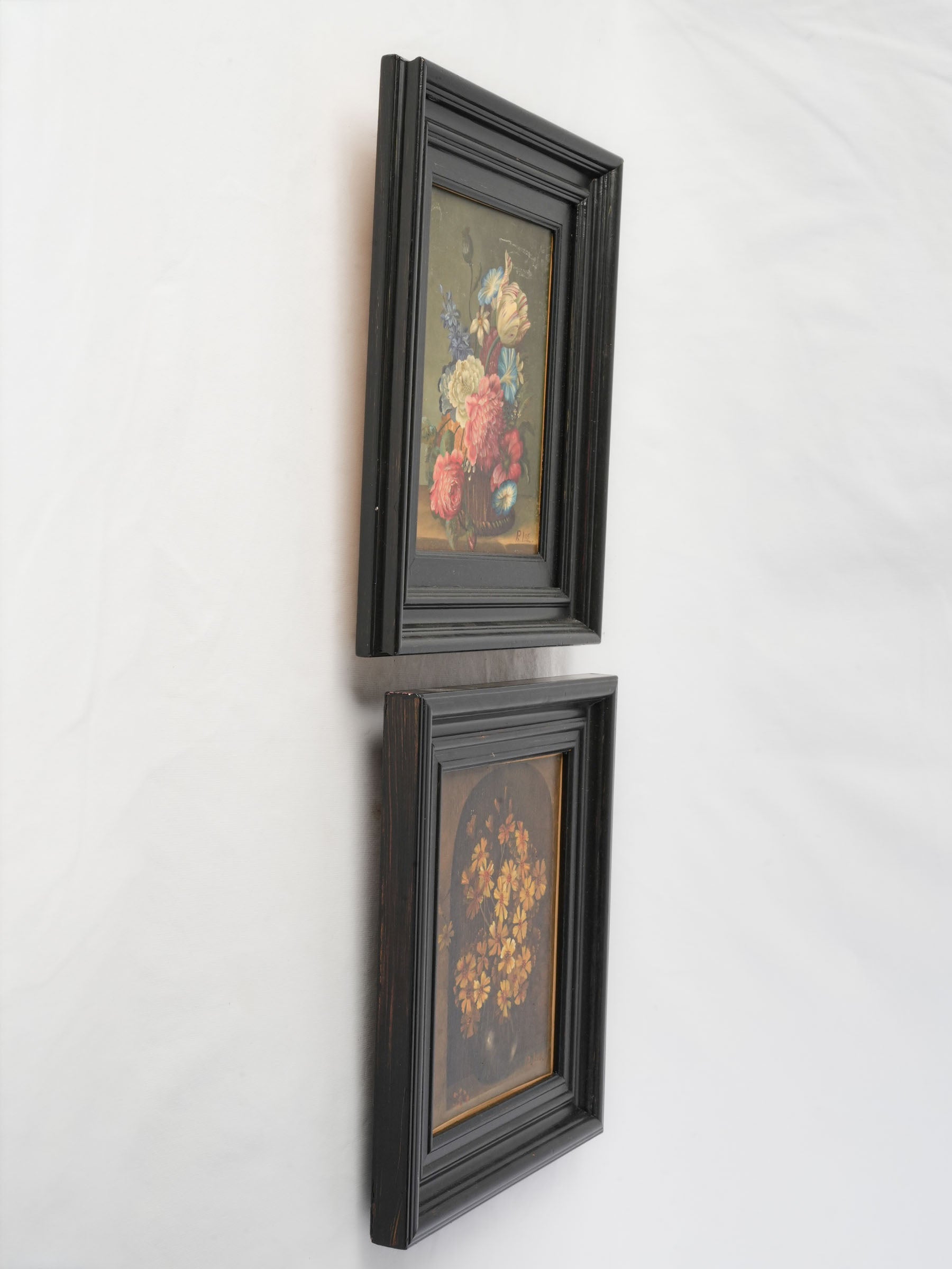Pair of Petite Contemporary Flemish-Inspired Floral Still Lifes - 16¼" x 13¾"