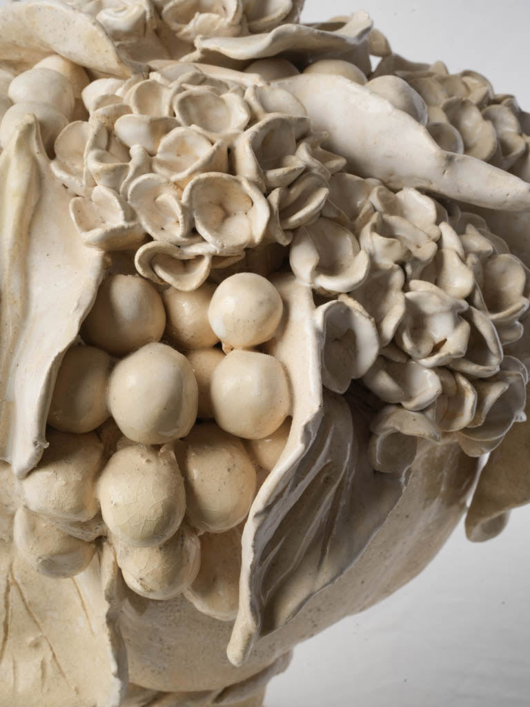 Substantial Hand-Modeled Ceramic Floral Bouquet Centerpiece - 15¼"