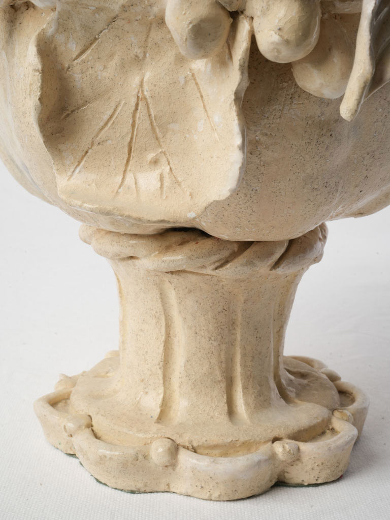 Substantial Hand-Modeled Ceramic Floral Bouquet Centerpiece - 15¼"