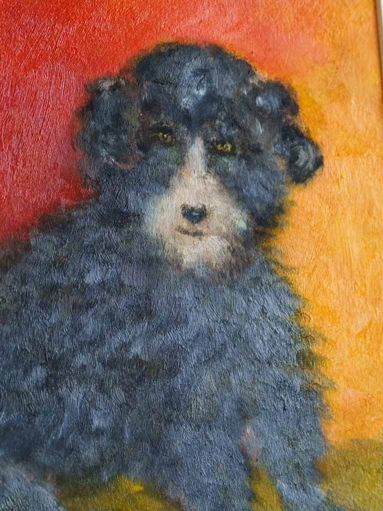 Small Contemporary Painting By Karibou - Le Chien De La Place - 14¼" x 14¼"