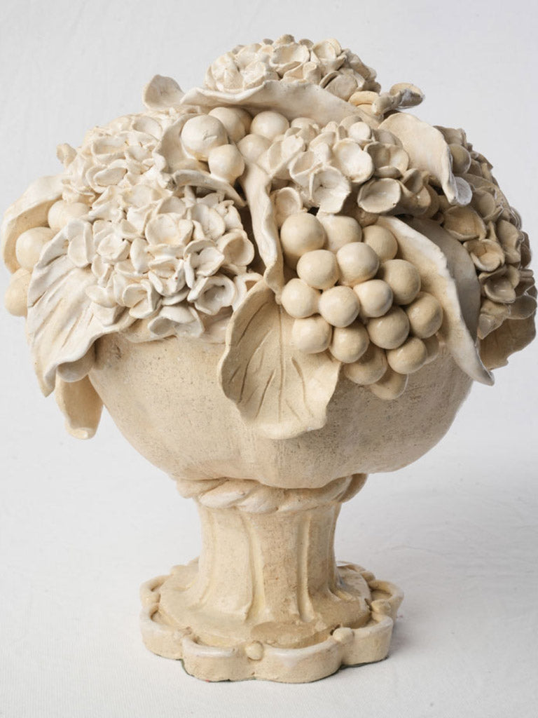 Substantial Hand-Modeled Ceramic Floral Bouquet Centerpiece - 15¼"