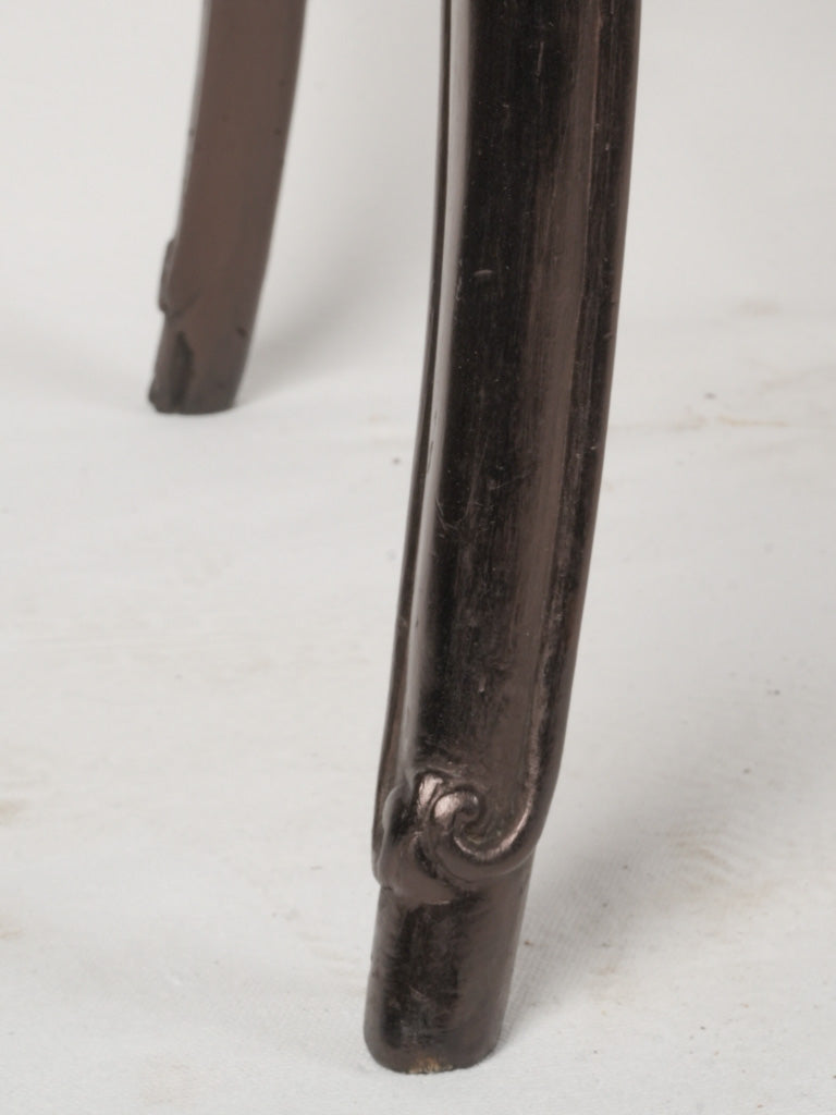Curved-leg walnut writing table