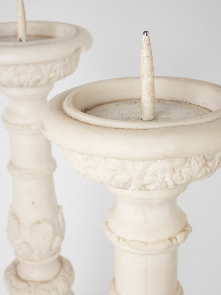 Polished marble elegant candlesticks