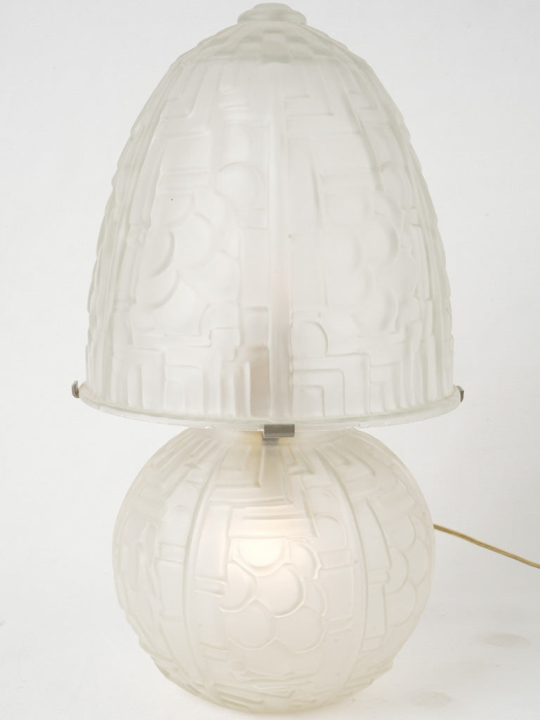 Elegant vintage glass mushroom lamp