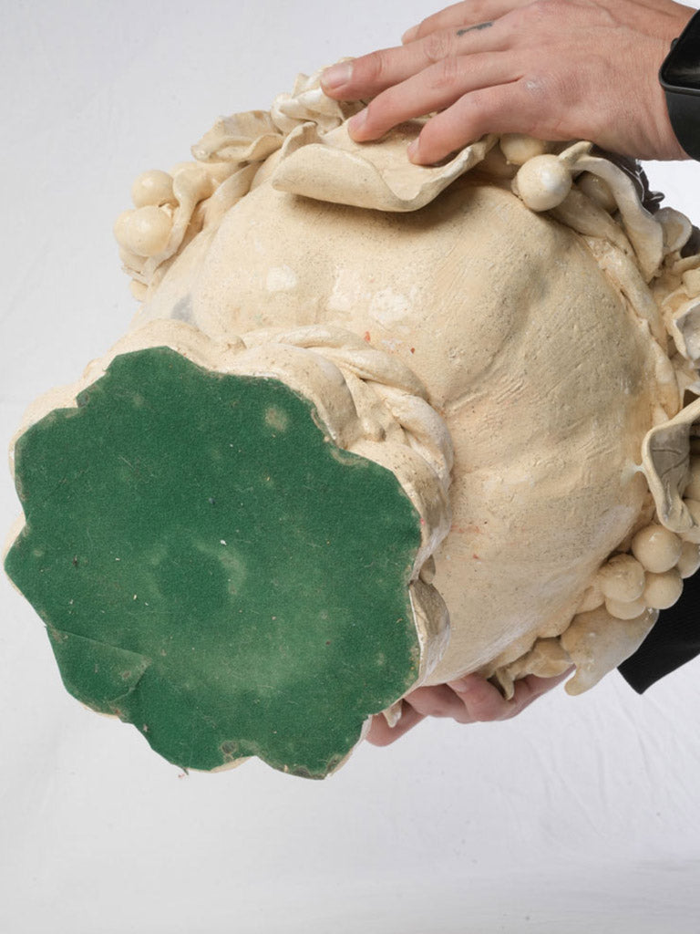 Substantial Hand-Modeled Ceramic Floral Bouquet Centerpiece - 15¼"