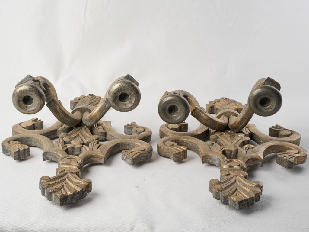 Artisanal aged French wall sconces  