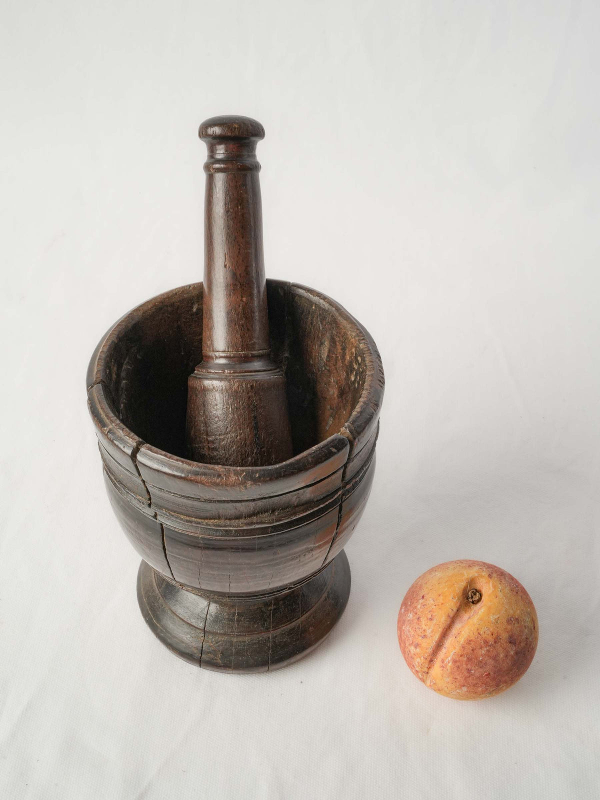 Small Rustic 19th-Century French Goblet-Shaped Mortar w/ Pestle - 7"