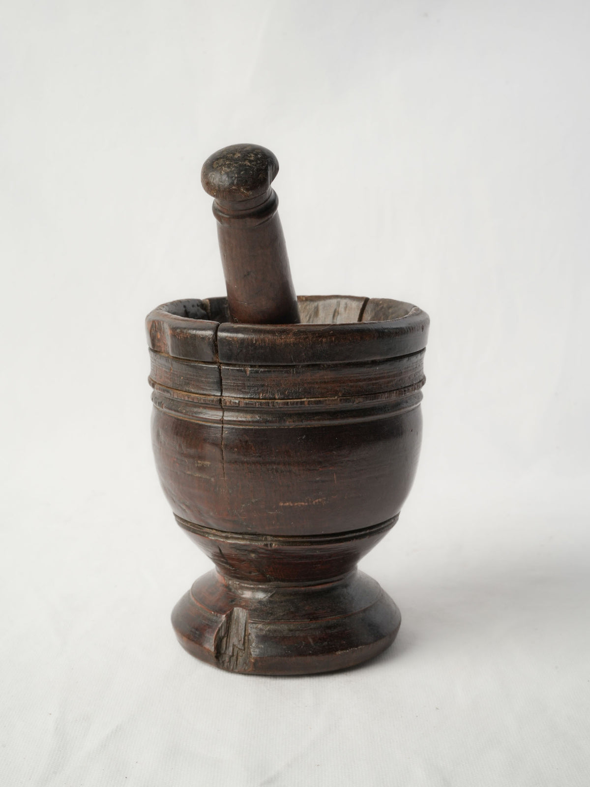 Small Rustic 19th-Century French Goblet-Shaped Mortar w/ Pestle - 7"