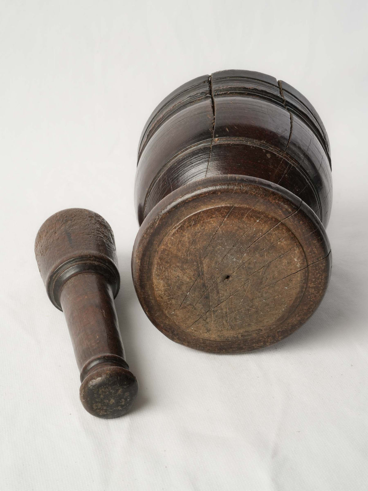 Small Rustic 19th-Century French Goblet-Shaped Mortar w/ Pestle - 7"